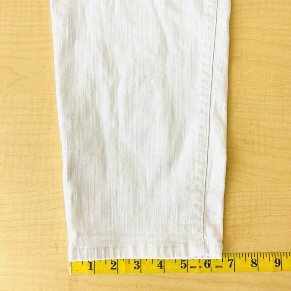 Gloria Vanderbilt Women's White Crop Jeans Size 16 Embellished Stretch Mid Rise - Picture 12 of 12